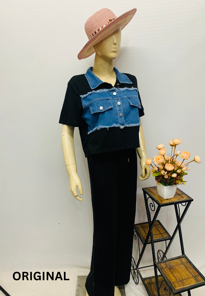 Denim Front Co- Ord Set 