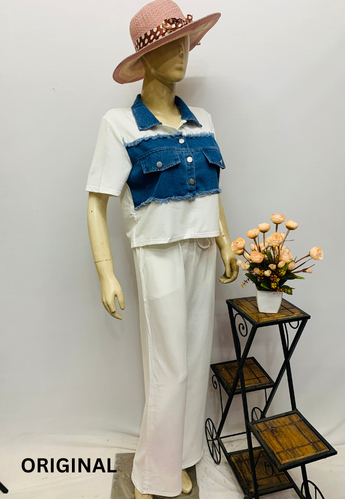 Denim Front Co- Ord Set 