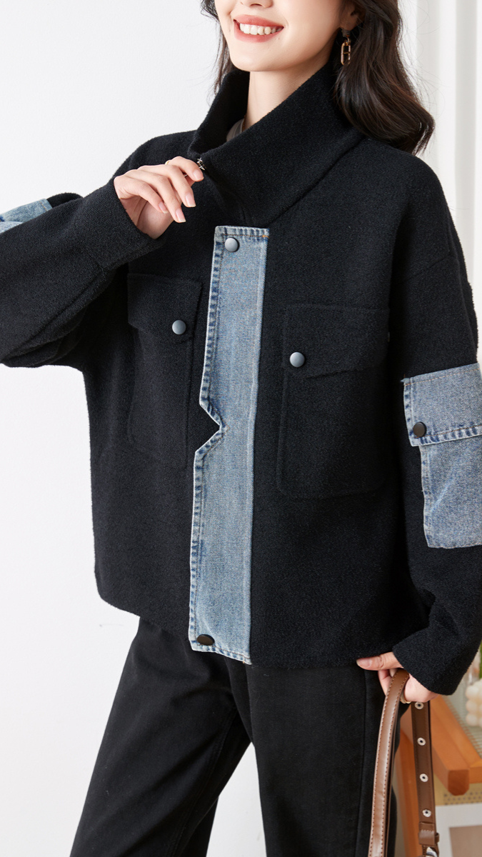 Denim Patchwork Coat FC1603