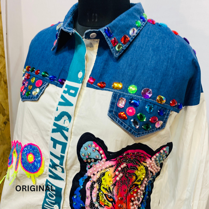 Denim Rhinestone Shirt