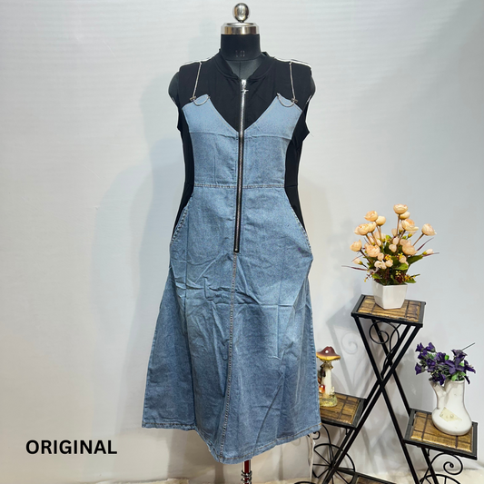 Denim Sleeveless Long Dress