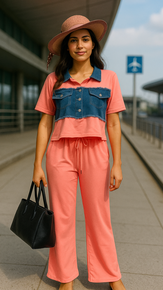 Denim Front Co- Ord Set FC1156