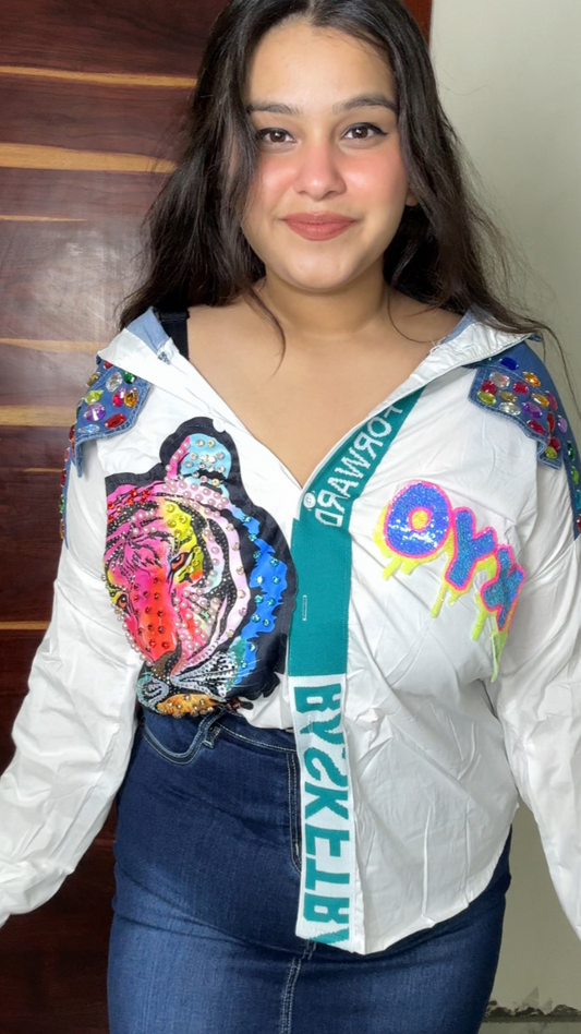 Denim Rhinestone Shirt
