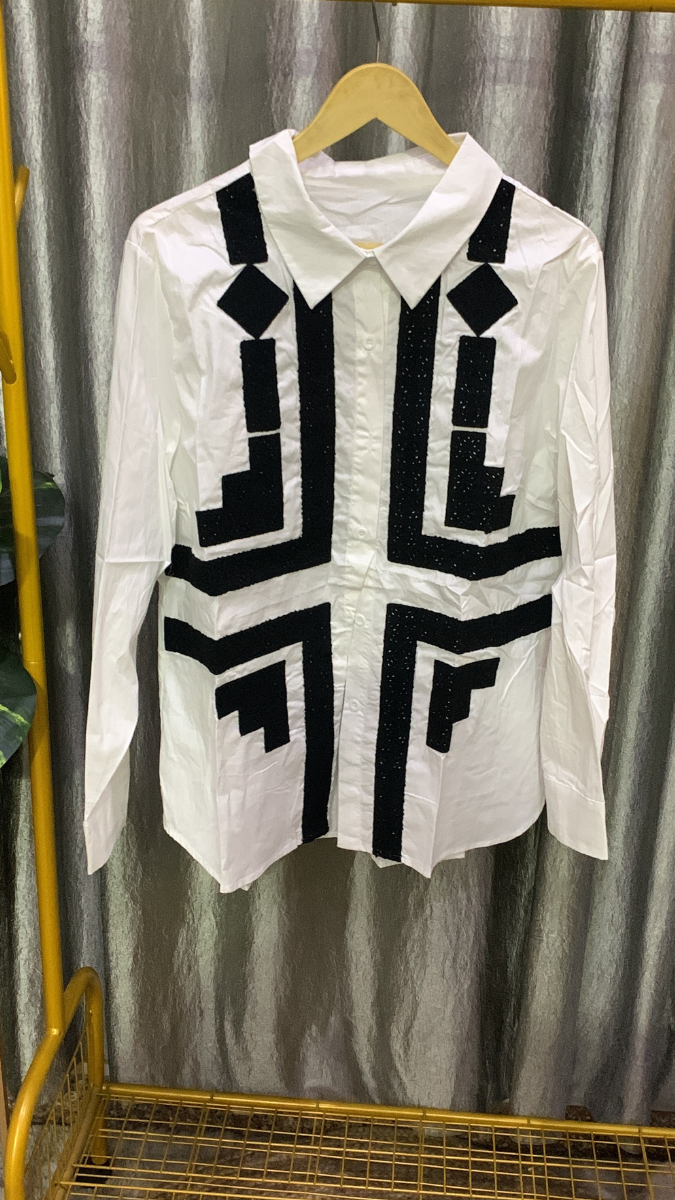 Designer Embroidery Designed Cotton Shirt FC2147