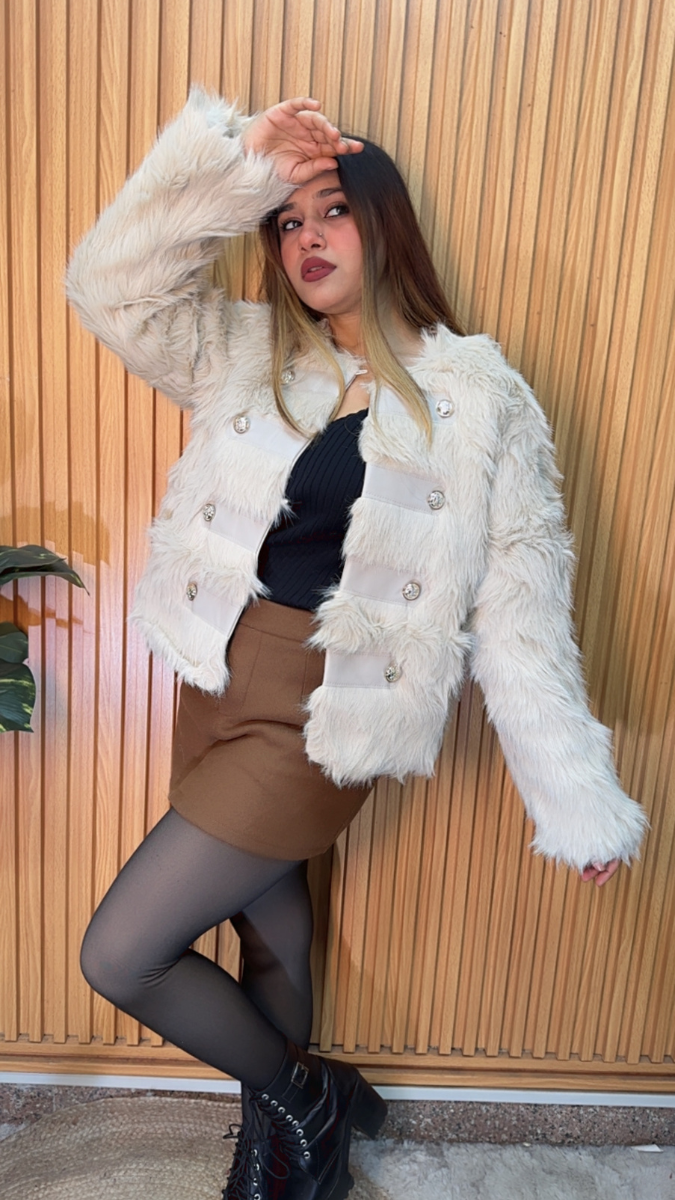 Designer Front Bubble Furr Coat FC2095