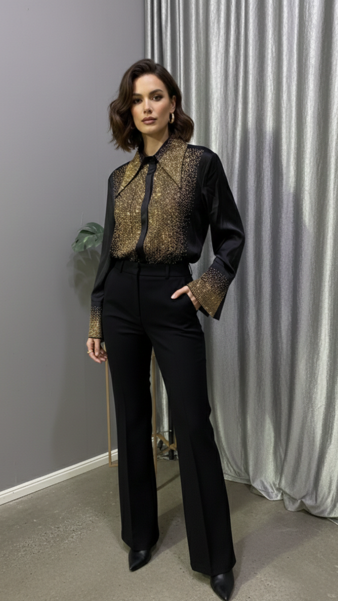 Designer Front With Pointed Collar Shirt FC2204