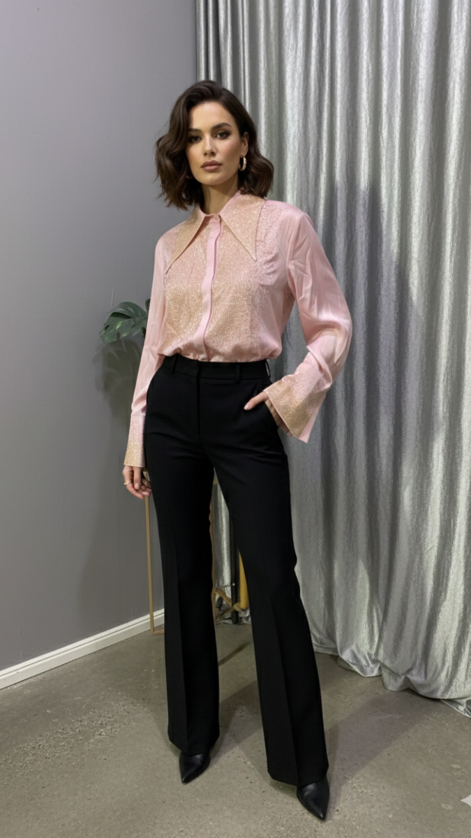 Designer Front With Pointed Collar Shirt FC2204