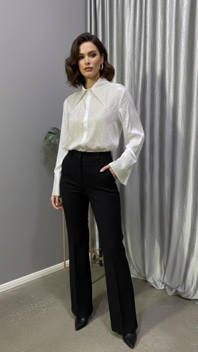 Designer Front With Pointed Collar Shirt FC2204