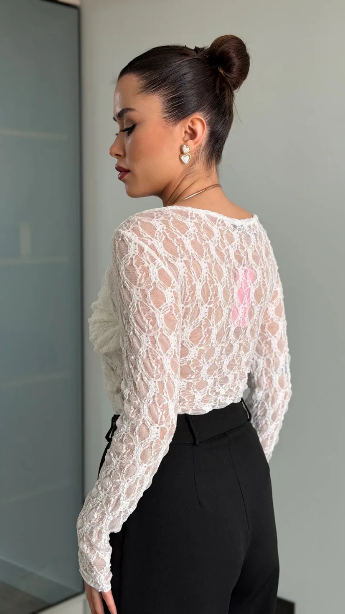 Designer Halter Neck Full Sleeve Top FC2406