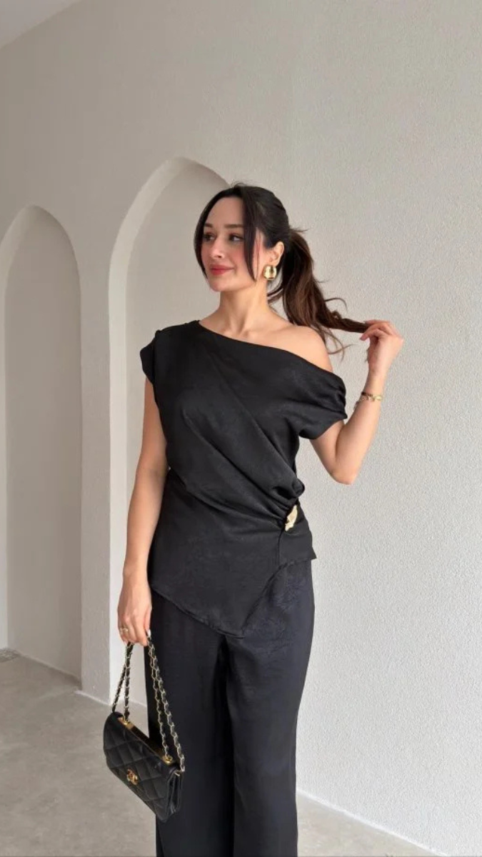 Designer One Shoulder Top With Loose Pant Coordset FC2422