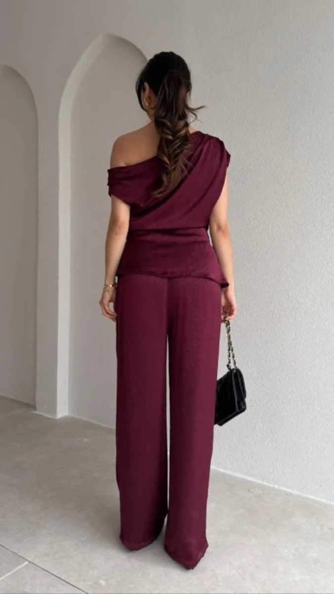 Designer One Shoulder Top With Loose Pant Coordset FC2422