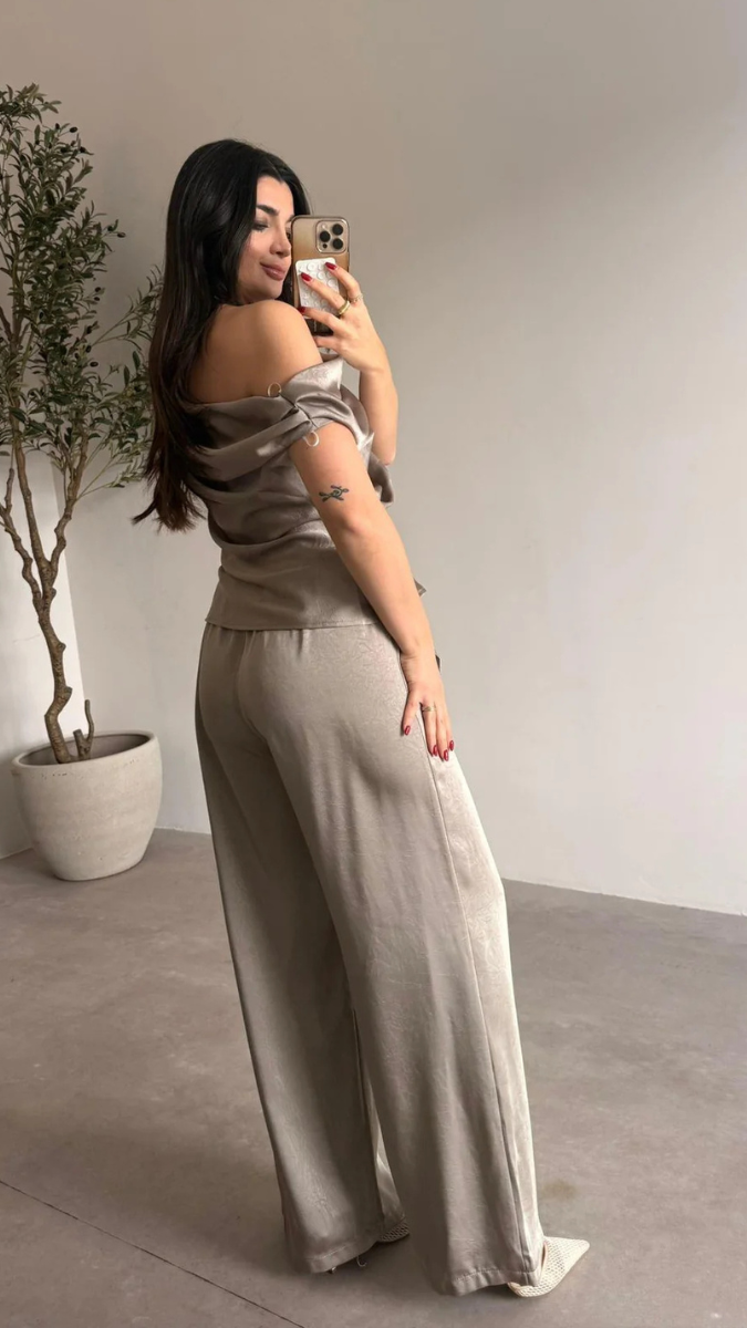 Designer One Shoulder Top With Loose Pant Coordset FC2422