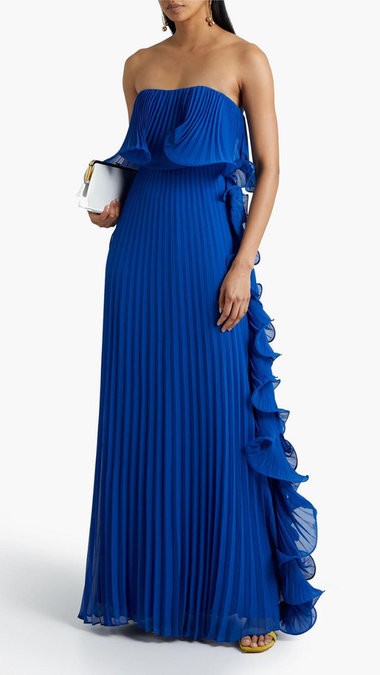 Designer Ruffle Side Off Shoulder Dress FC2468