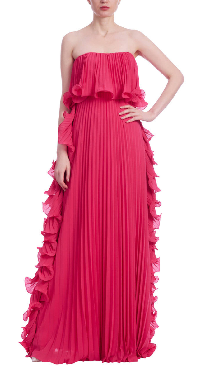Designer Ruffle Side Off Shoulder Dress FC2468