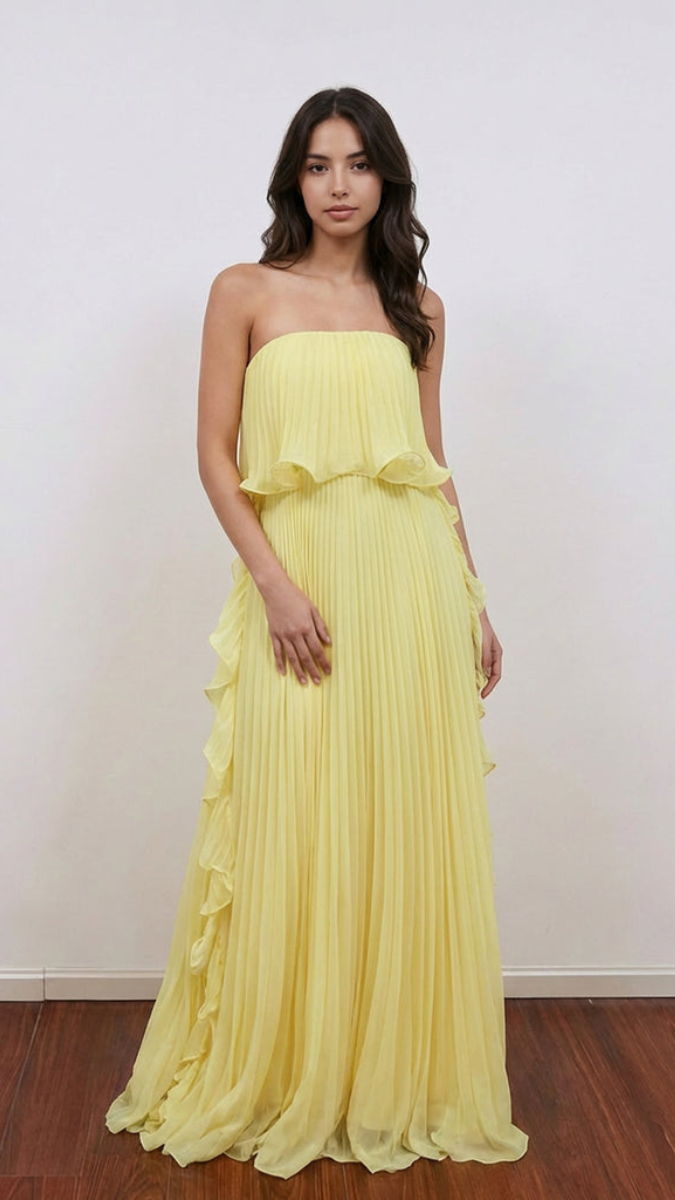 Designer Ruffle Side Off Shoulder Dress FC2468