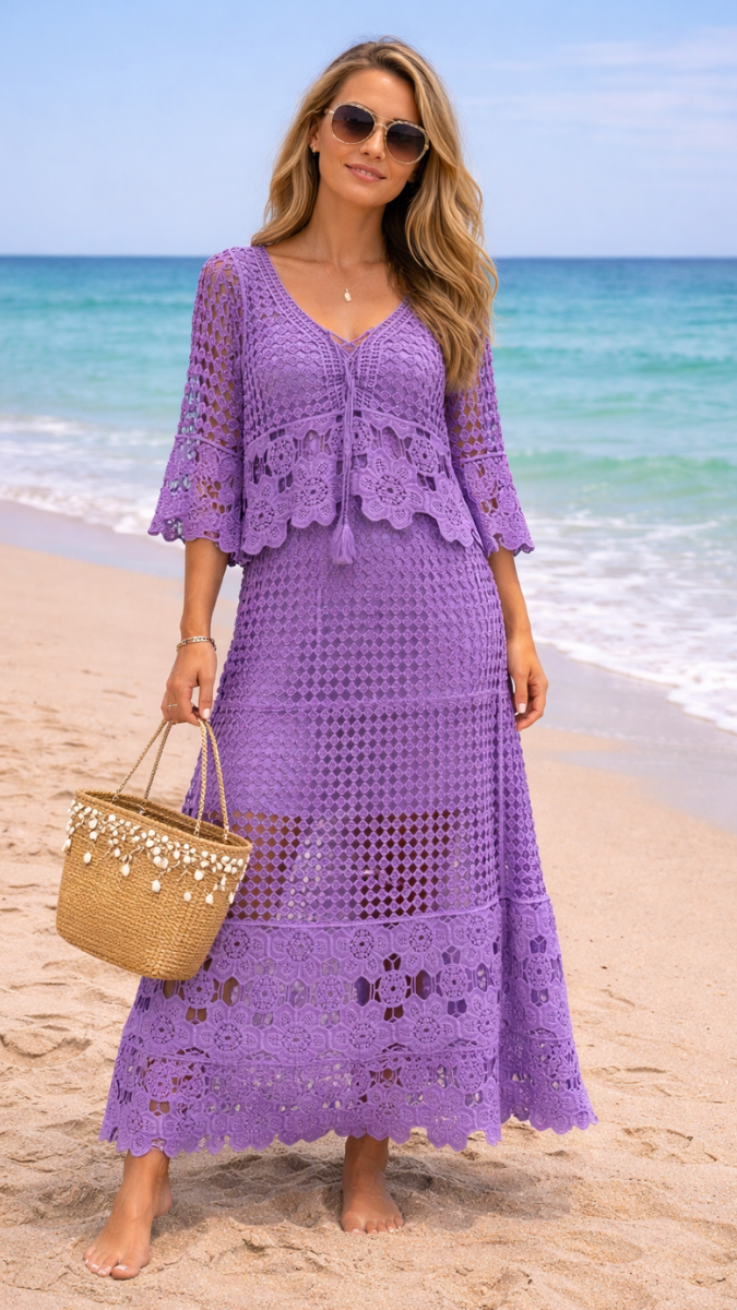 Designer See Through Crop Top With Skirt Coord Set FC2319