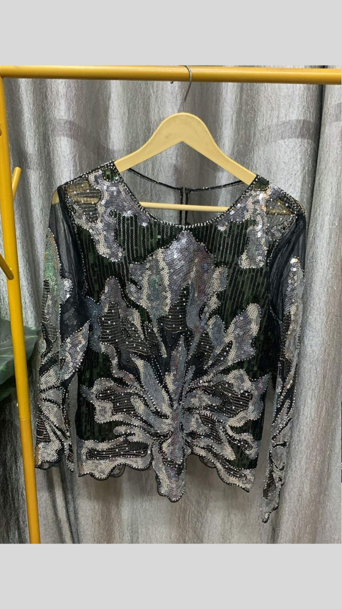 Designer Sequin Embedded See Through Top FC2295