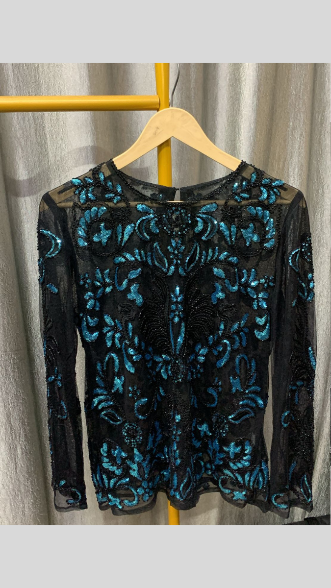 Designer Sequin Embedded See Through Top FC2295