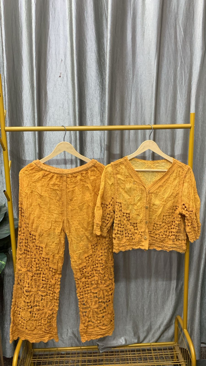Designer V Neck Half Sleeve Top With Pant Coord Set FC2447