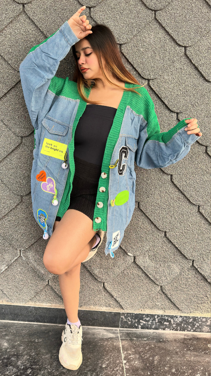 Designer Wool Embedded Denim Jacket FC2118