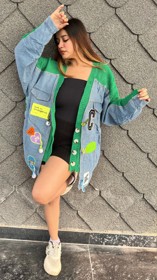 Designer Wool Embedded Denim Jacket FC2118