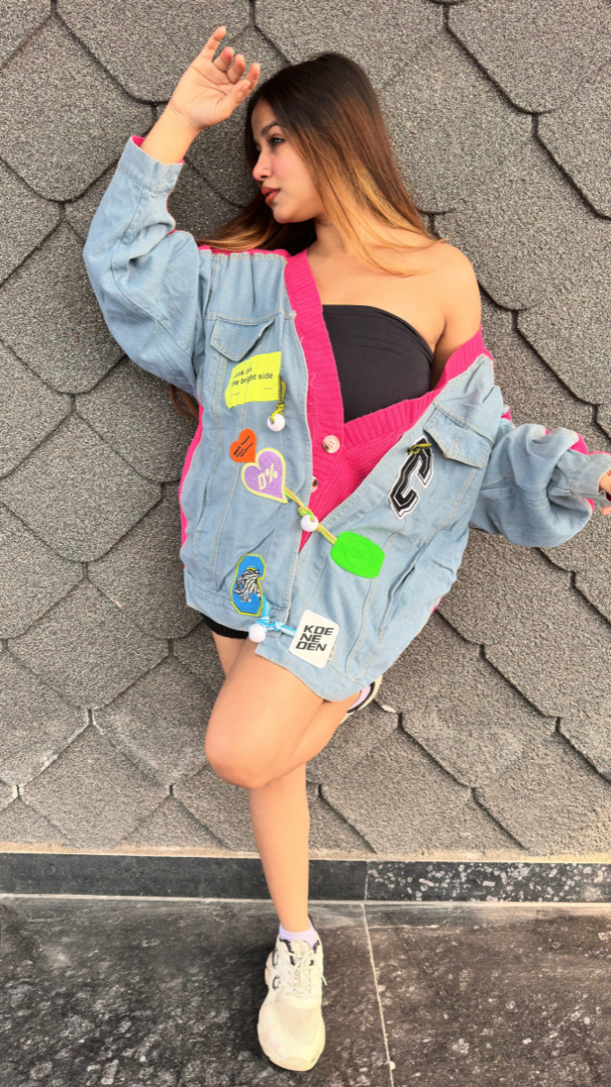 Designer Wool Embedded Denim Jacket FC2118