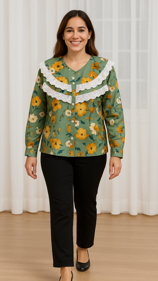 Double Lace Designed Shirt FC1248