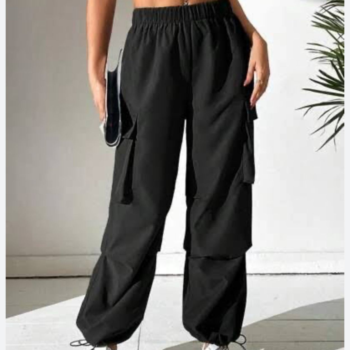 Drawstring Waist Cargo Pants