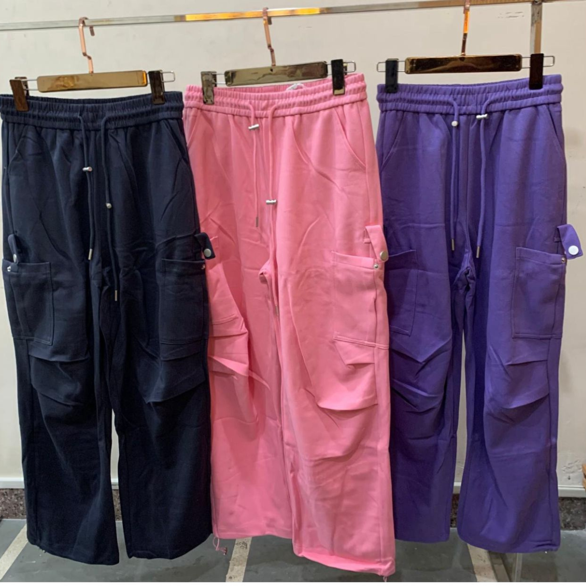 Drawstring Waist Cargo Pants