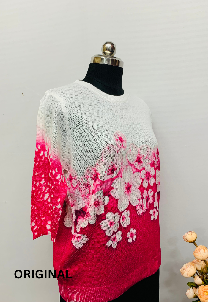 Dual Color Floral Top