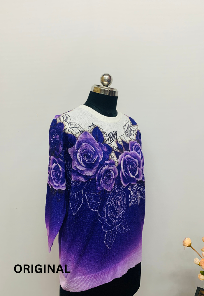 Dual Color Rose Printed Top FC1256