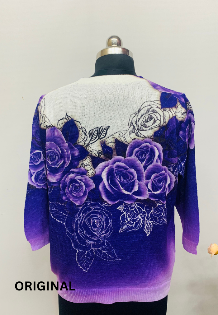 Dual Color Rose Printed Top FC1256