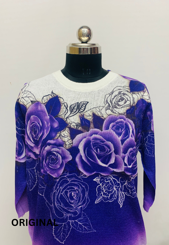 Dual Color Rose Printed Top FC1256