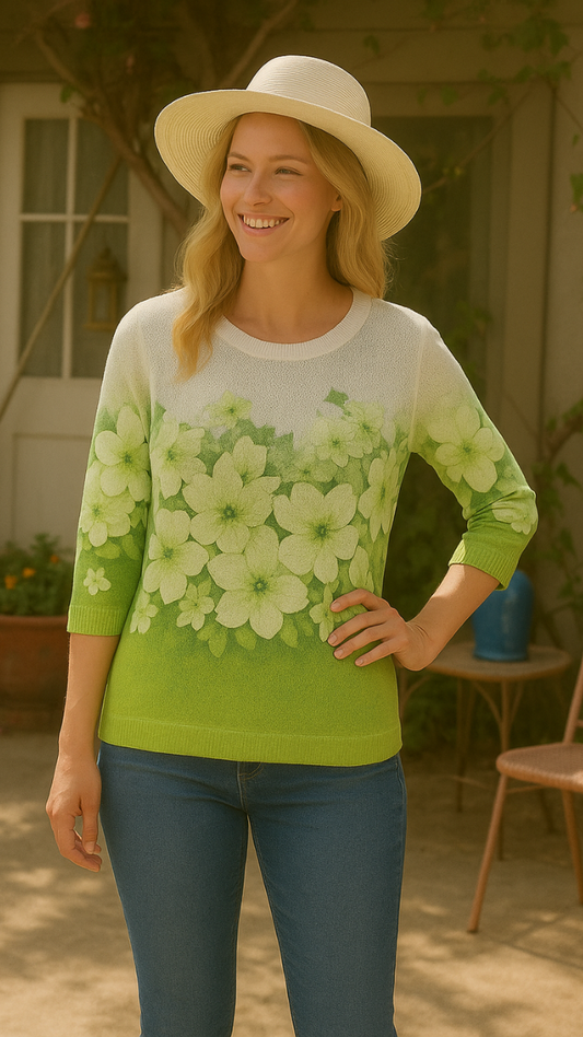 Dual Color Floral Top FC1215