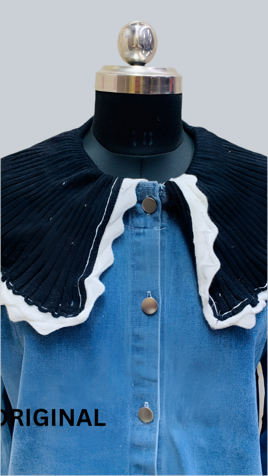 Woolen Collar Denim Shirt FC1564