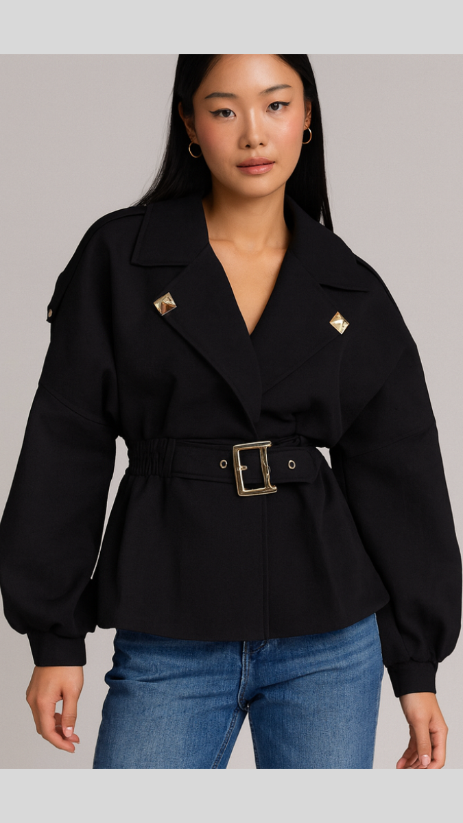 Elastic Waist Collared Jacket FC2017