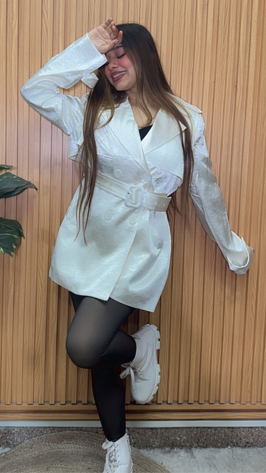 Elegant Shiny Blazer With Belt FC2081