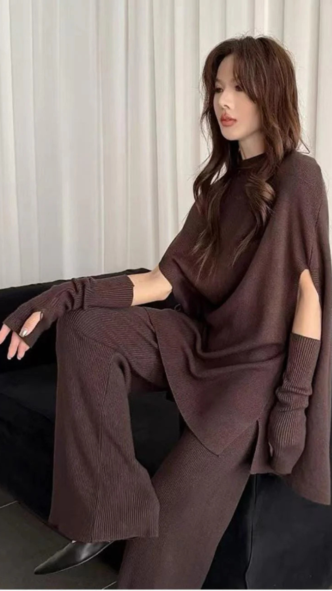 Elegant Shrug And Top With Loose Pant Coord Set FC2010