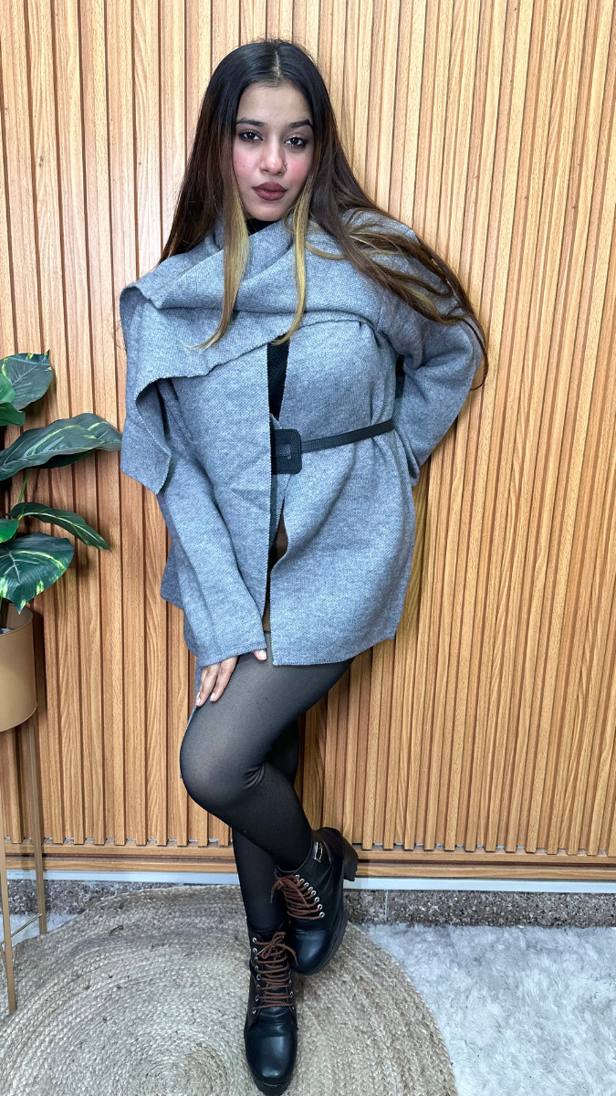 Elegant Shrug Attached With Scarf FC2106