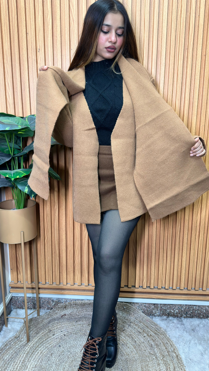 Elegant Shrug Attached With Scarf FC2106