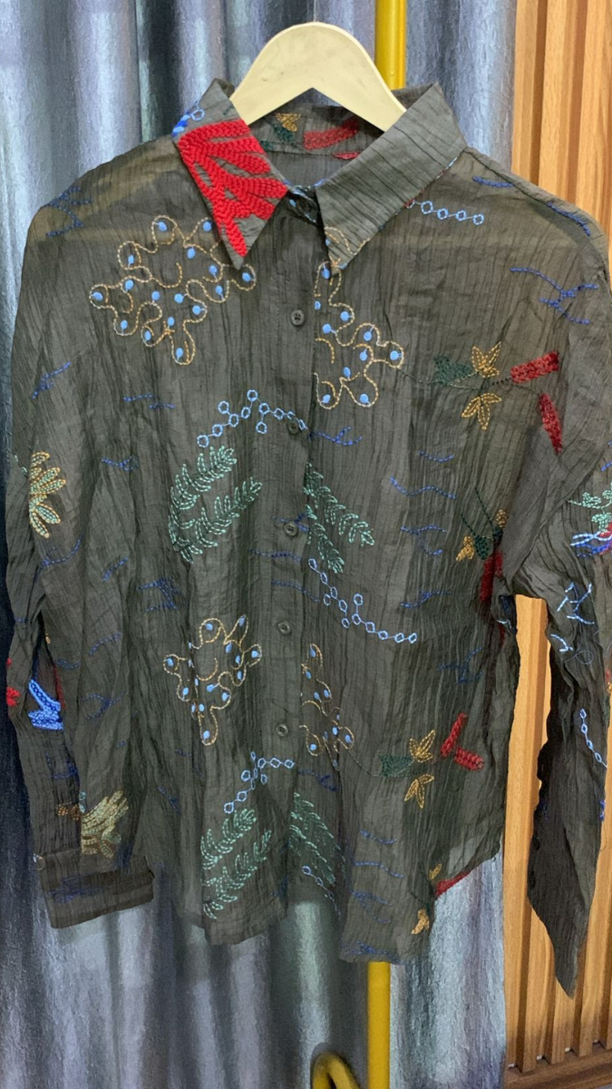 Embroidery Designed Cotton Shirt FC2207