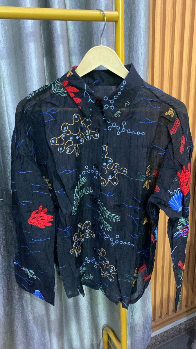 Embroidery Designed Cotton Shirt FC2207