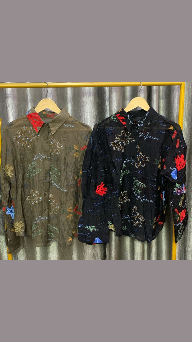 Embroidery Designed Cotton Shirt FC2207