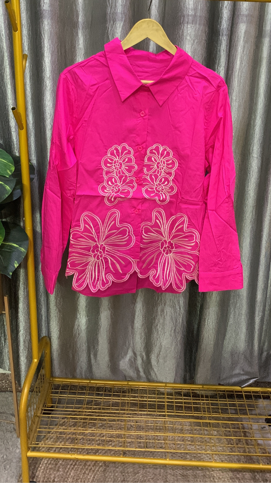 Embroidery Designed Cotton Shirt FC2146