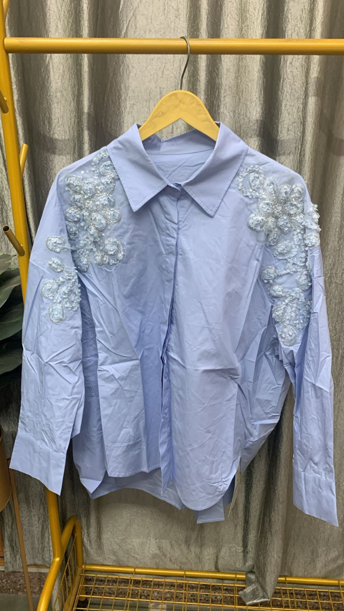 Embroidery Designed Shoulder Shirt FC2441