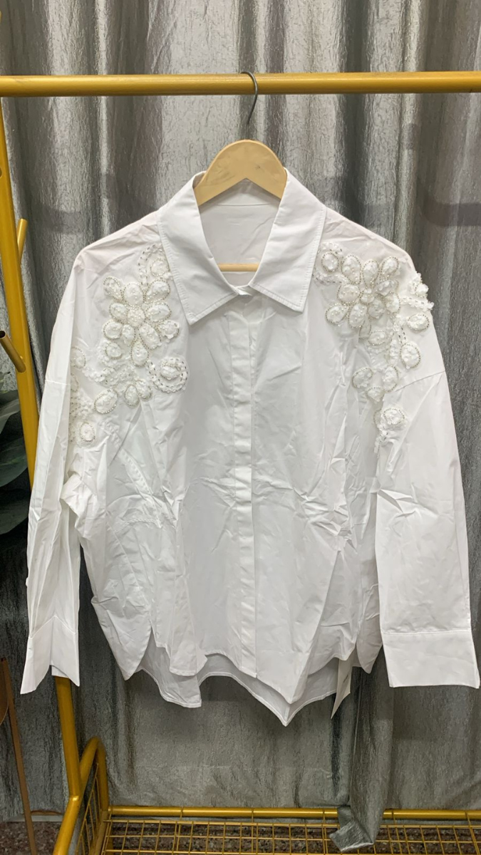 Embroidery Designed Shoulder Shirt FC2441