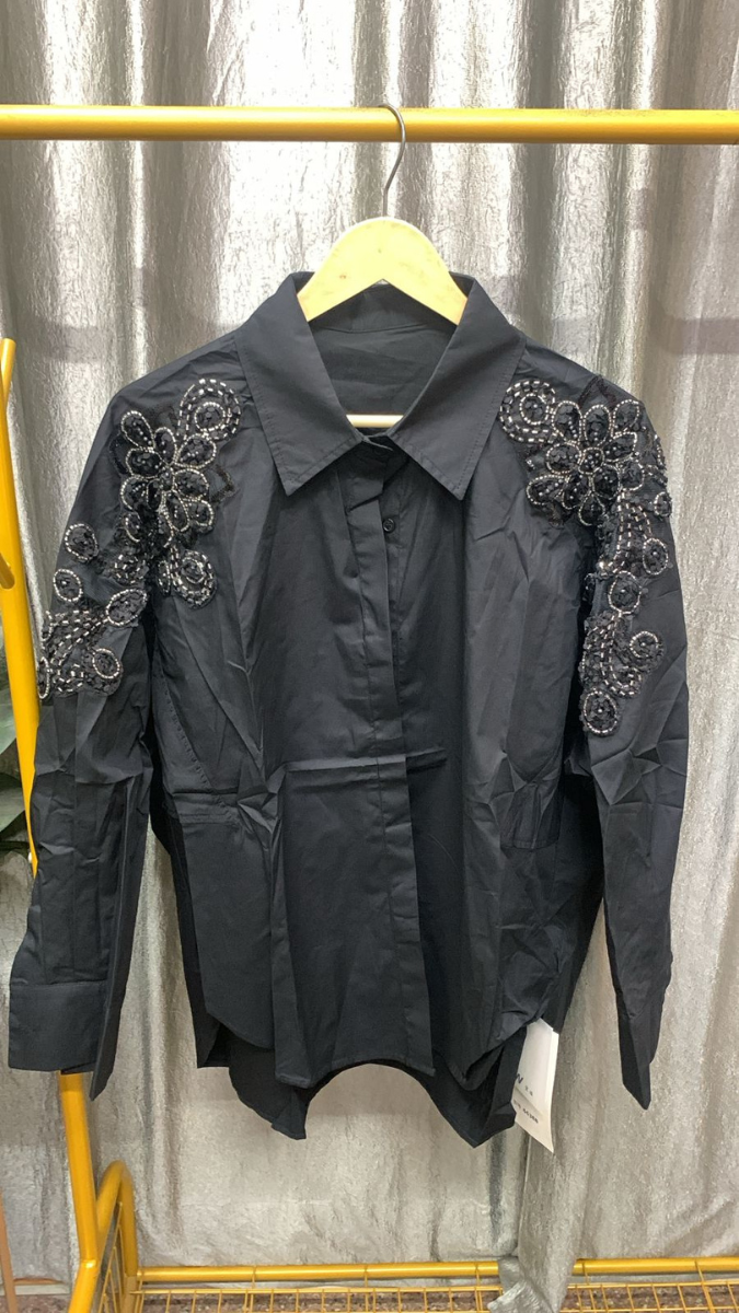 Embroidery Designed Shoulder Shirt FC2441