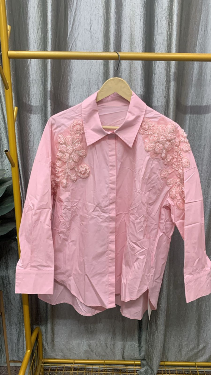 Embroidery Designed Shoulder Shirt FC2441