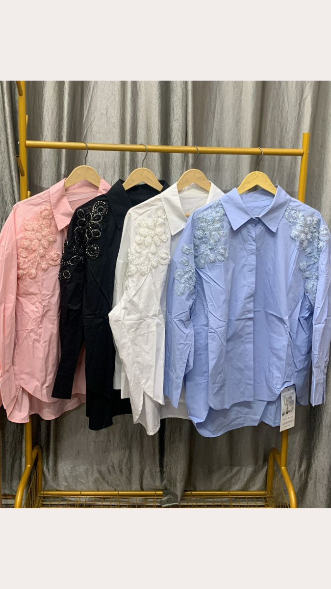 Embroidery Designed Shoulder Shirt FC2441