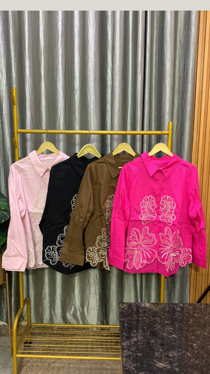 Embroidery Designed Cotton Shirt FC2146